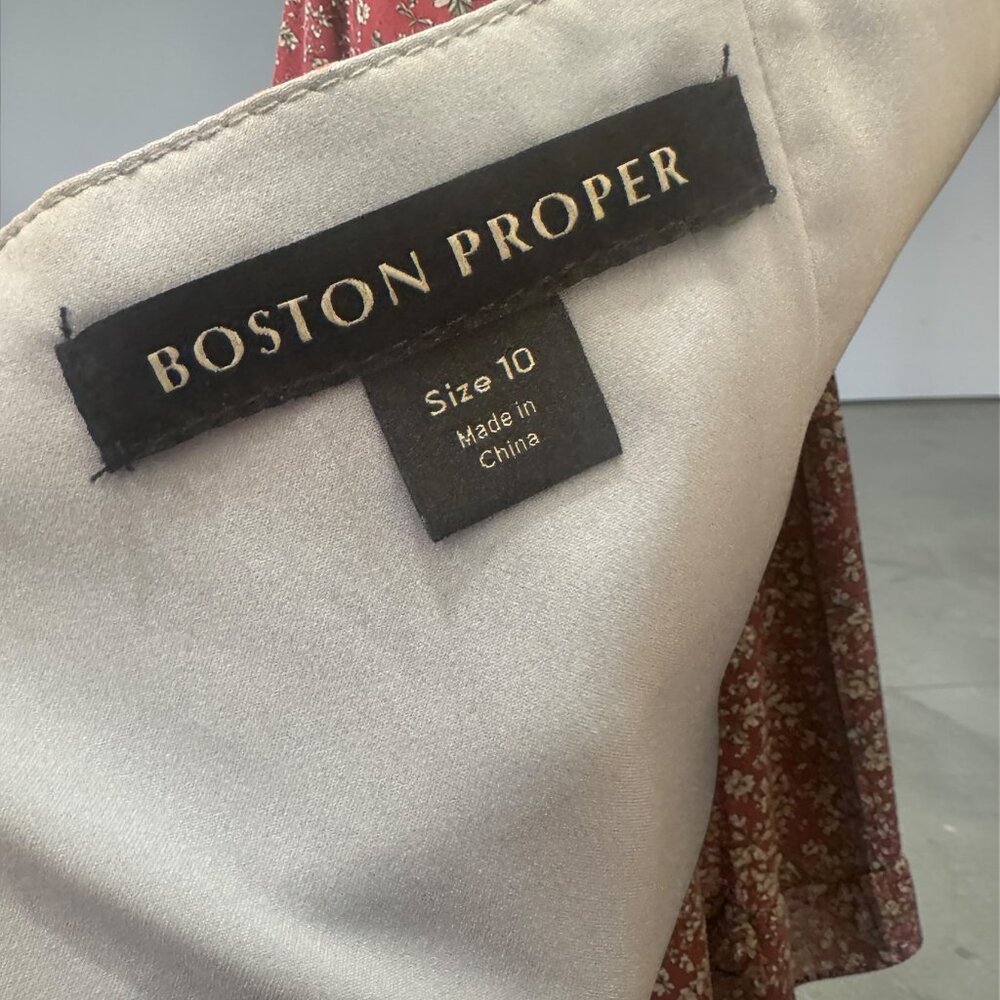 Boston Proper Watercolor Floral Tiered Maxi Gown Size 10 - Picture 9 of 9